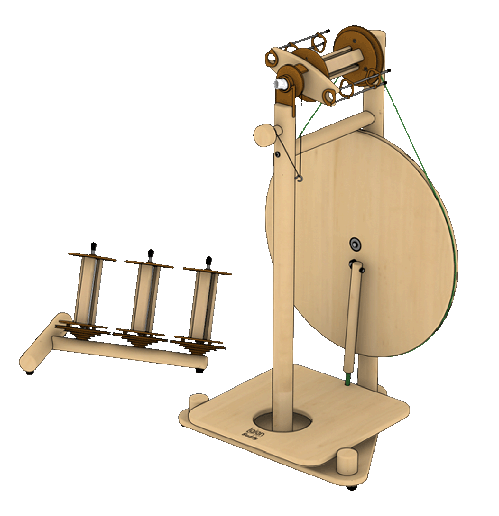 Lojan Buddy Spinning Wheel (Wide Treadle Buddy Spinning Wheel)